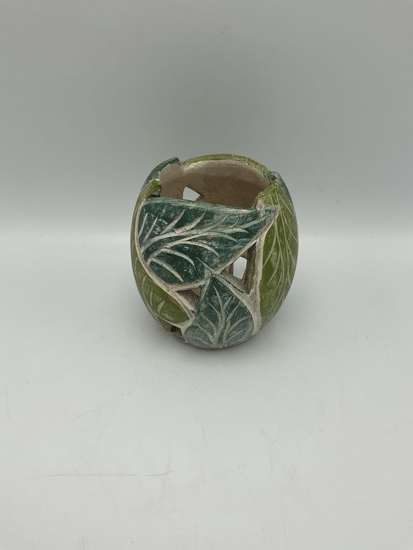 Green Small Ceramic Leaf Vase