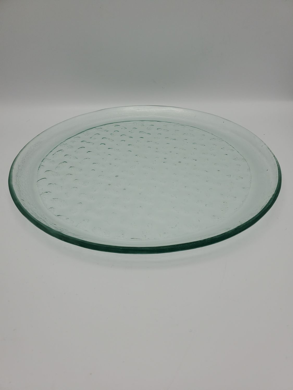 Clear textured serving plate