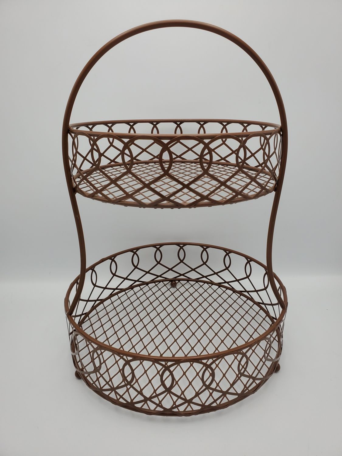 2 Tiered Vintage Circle Fruit Basket