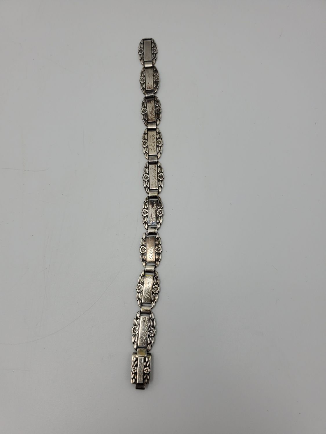 &quot;Forget-Me-Not&quot; Vintage Sterling Silver Bracelet