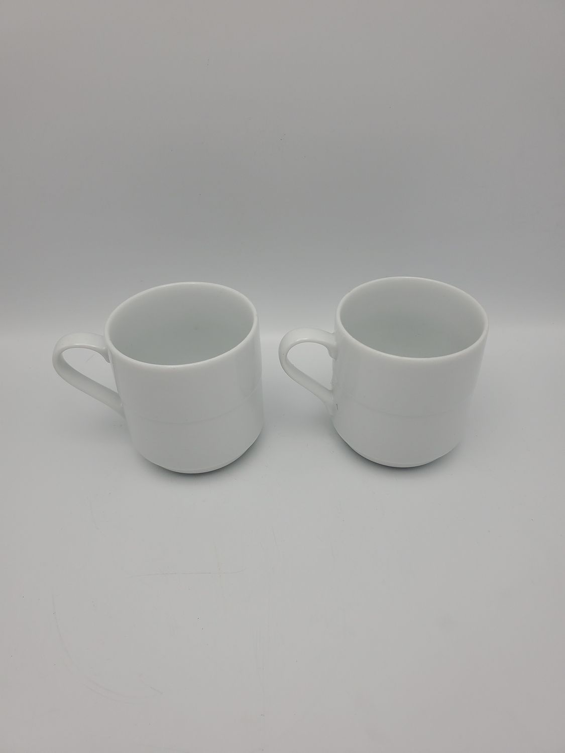 2 Arcoroc Prof White Ceramic Mugs
