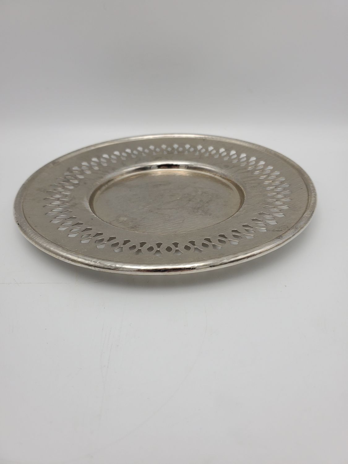 Silverplate Pierced Edge Vintage Plate