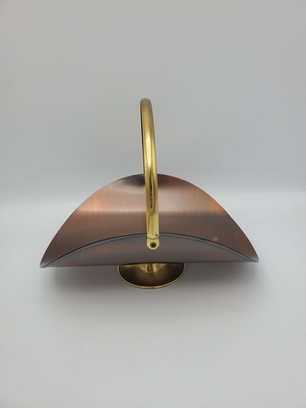 Mid-Century Modern Vintage Brass &amp; Copper Log Holder