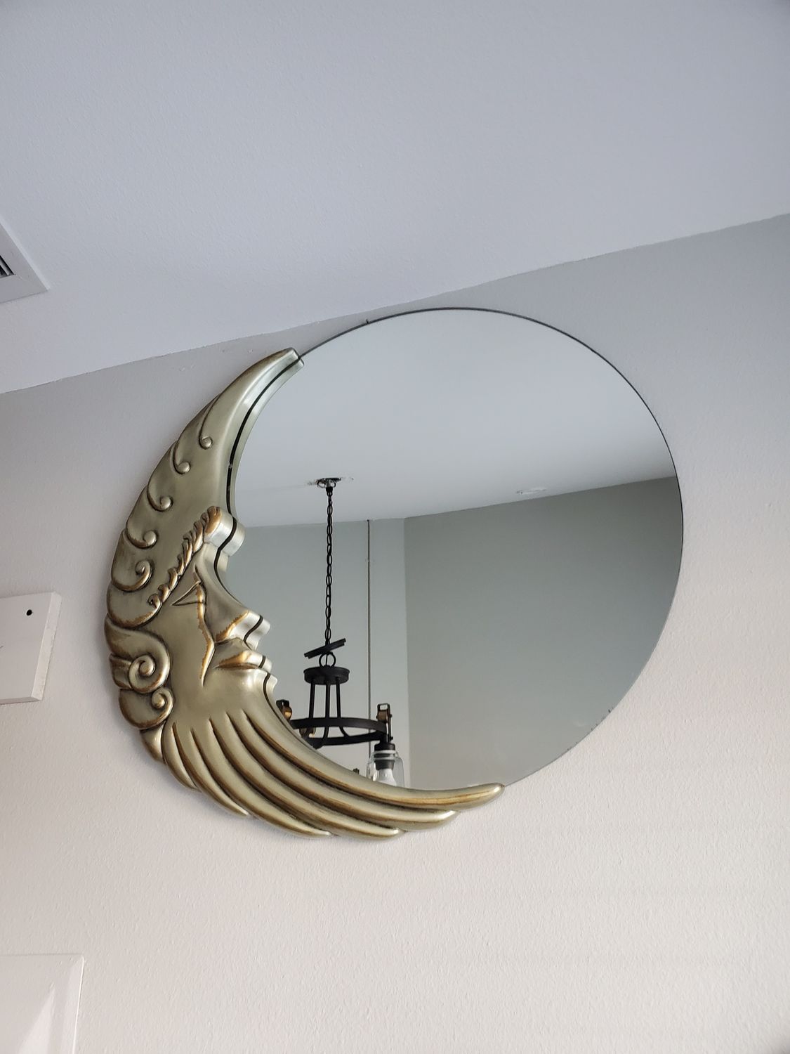 Gold Crescent Moon Vintage Mirror