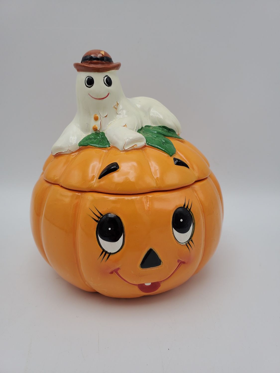 Ghost pumpkin ceramic