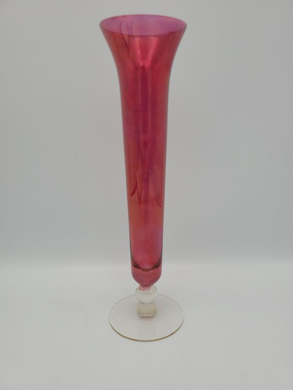 Pink Glass Trumpet Vintage Bud Vase