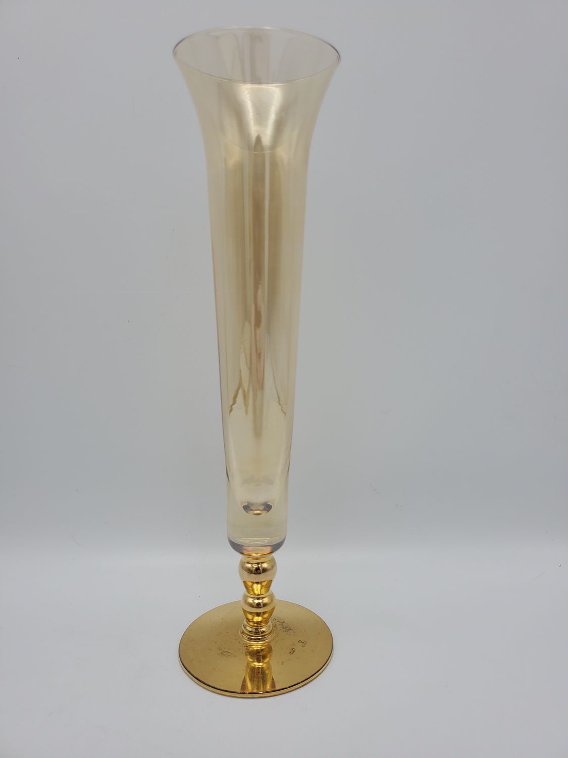 Amber-Gold Vintage Trumpet Vase