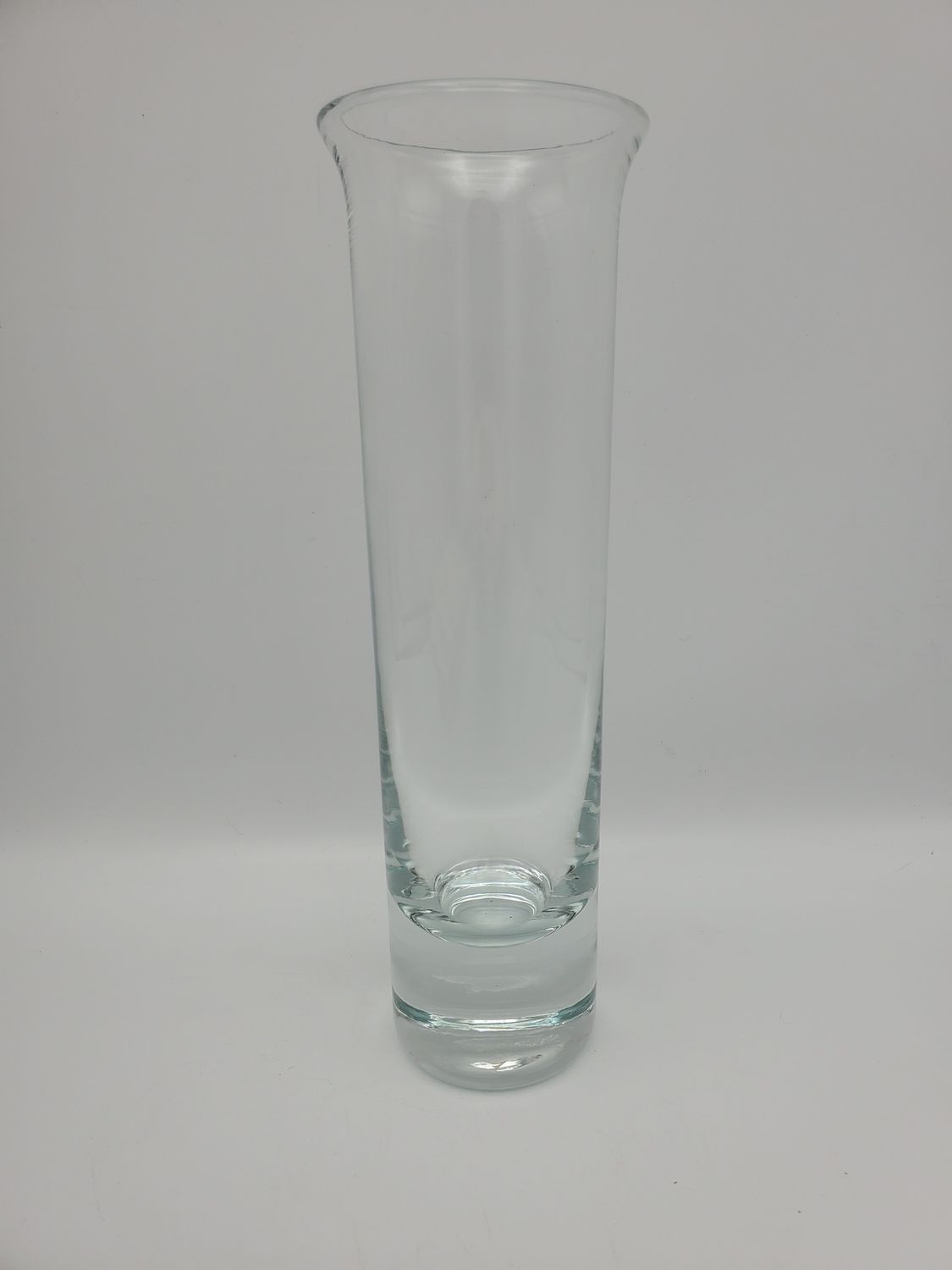 Modern Clear Glass Flared Rim Cylinder Vase