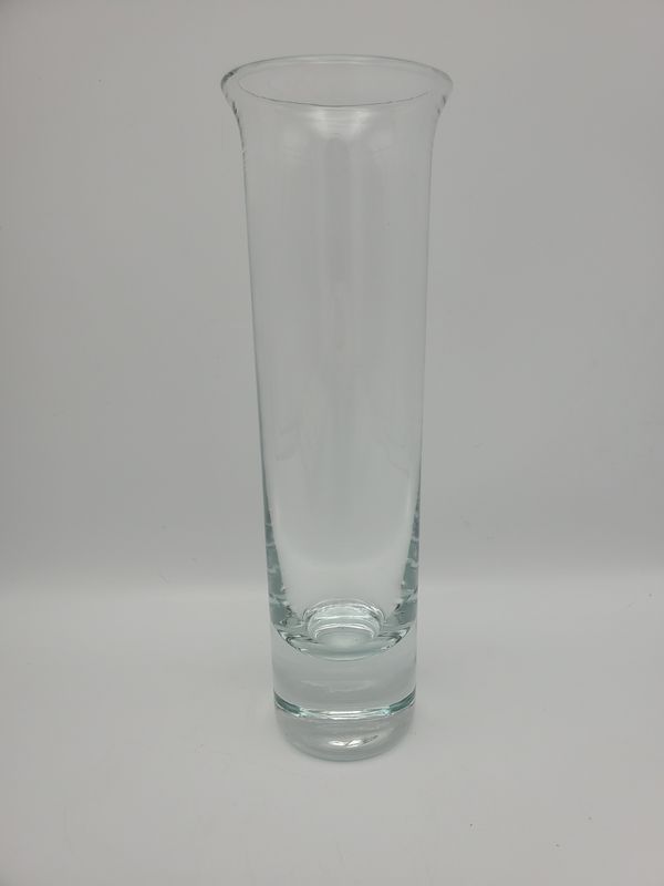 Modern Clear Glass Flared Rim Cylinder Vase