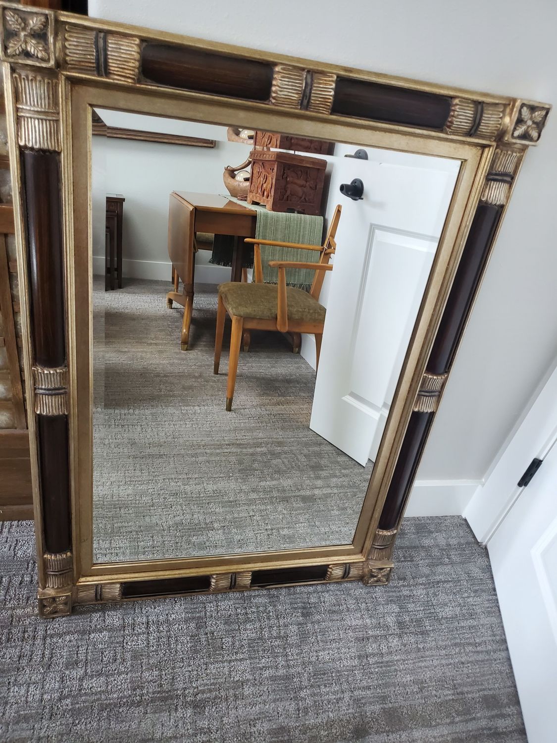 Palm Leaves Brown &amp; Gold Vintage Wall Mirror
