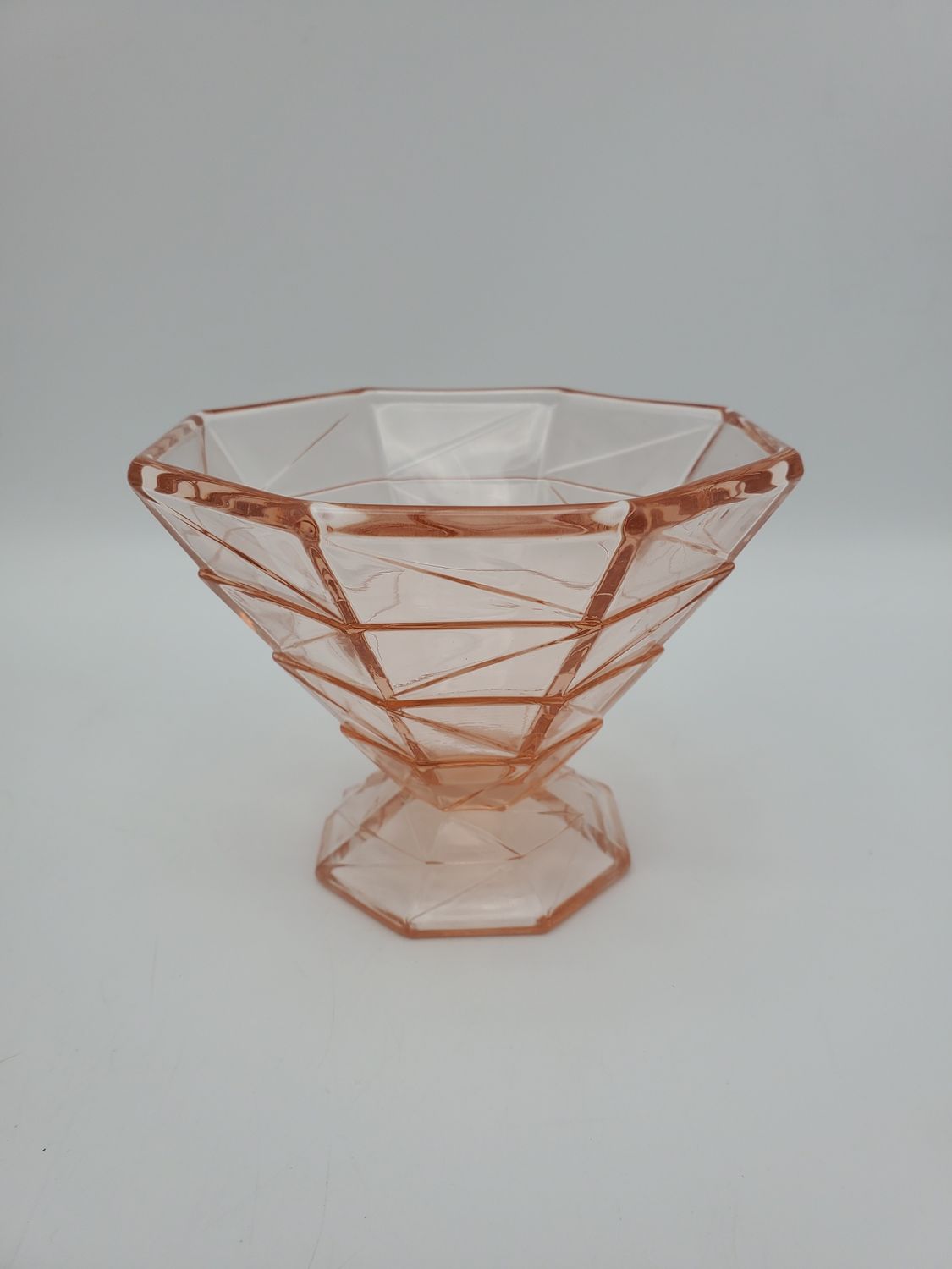 Pink ice cracked sherbert glass