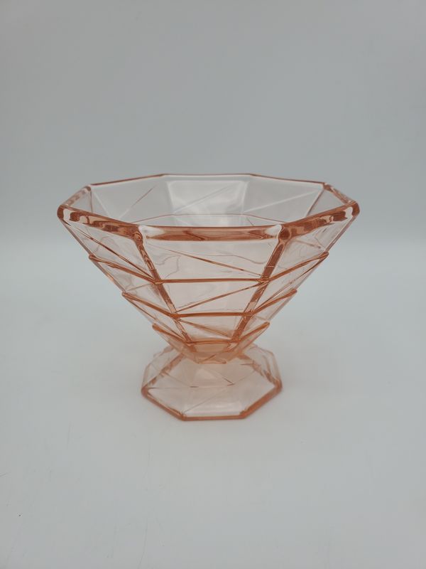 Pink ice cracked sherbert glass