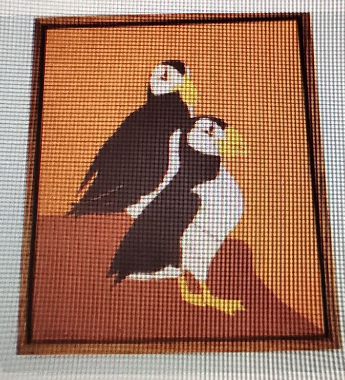 Pat Rutledge Batik 2 puffins