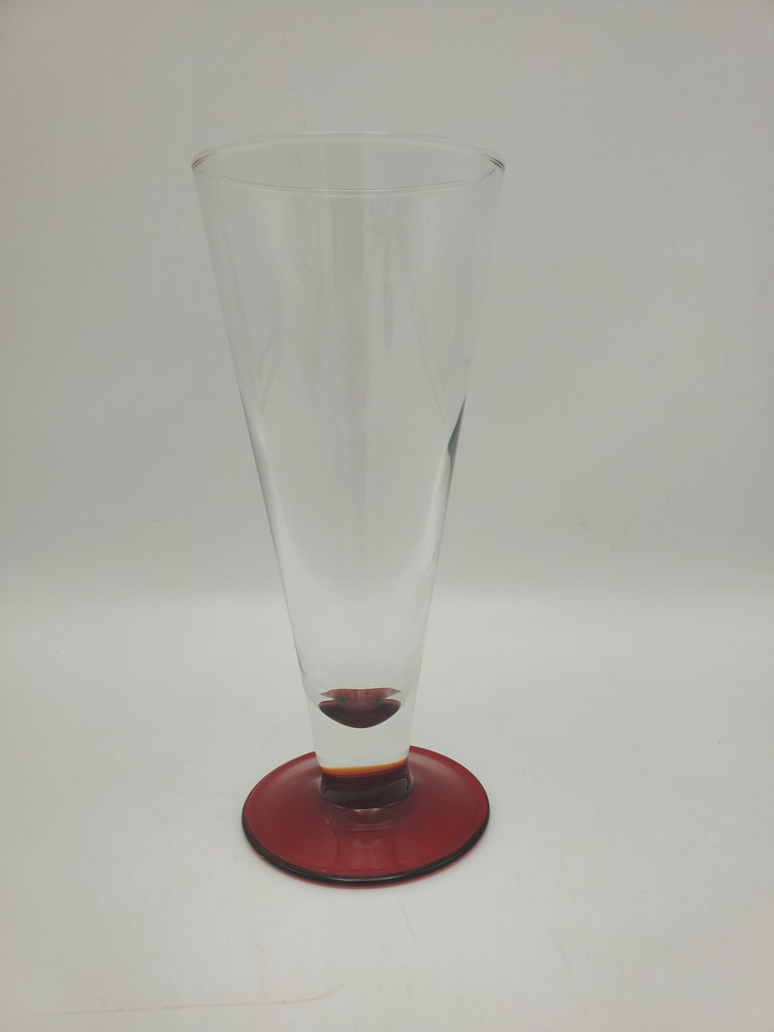 Red Footed Clear France Vinage Champagne Glass