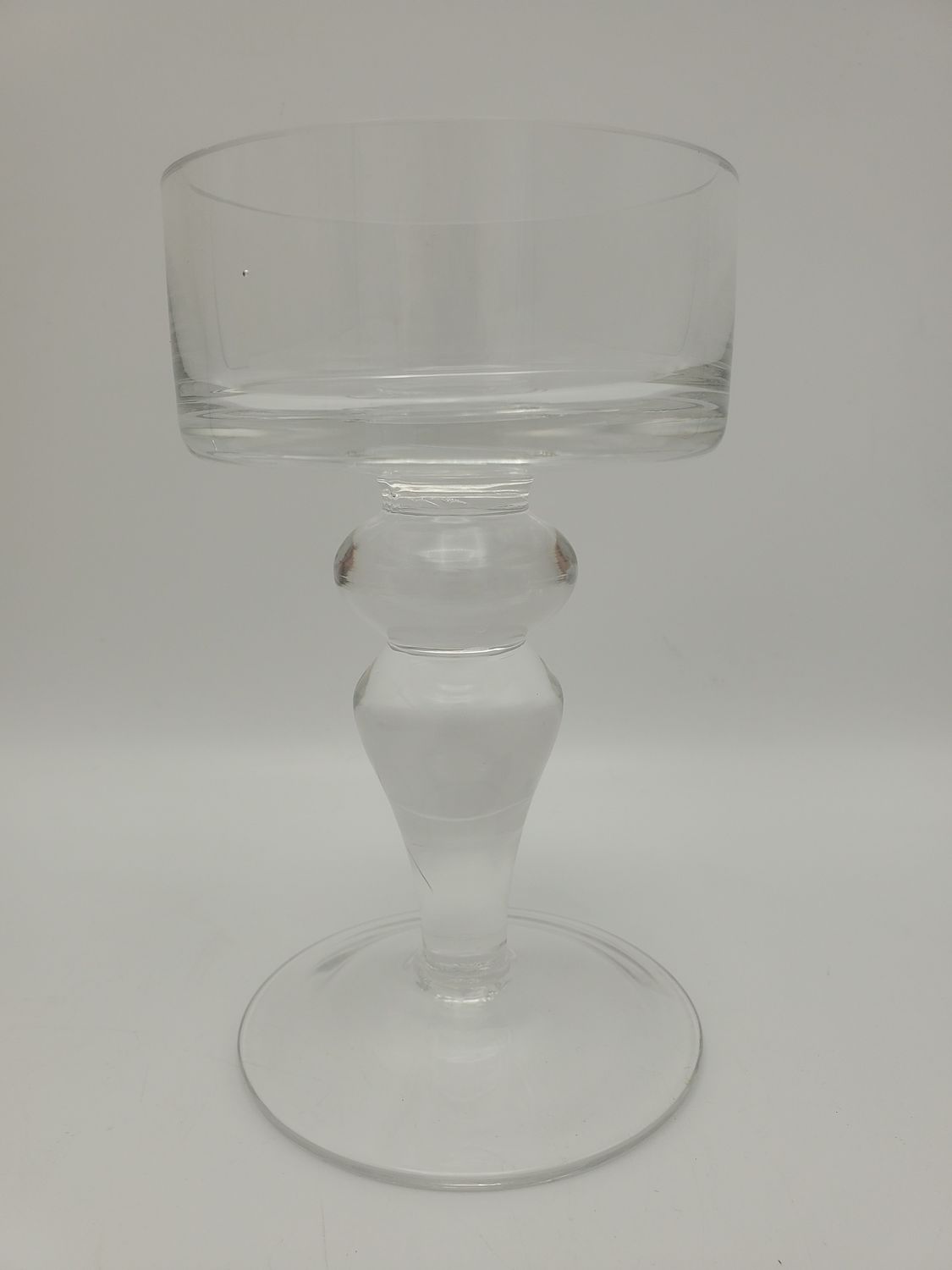 2 Clear Glass Goblet-Style Candle Holders