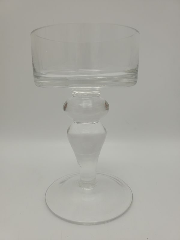 2 Clear Glass Goblet-Style Candle Holders