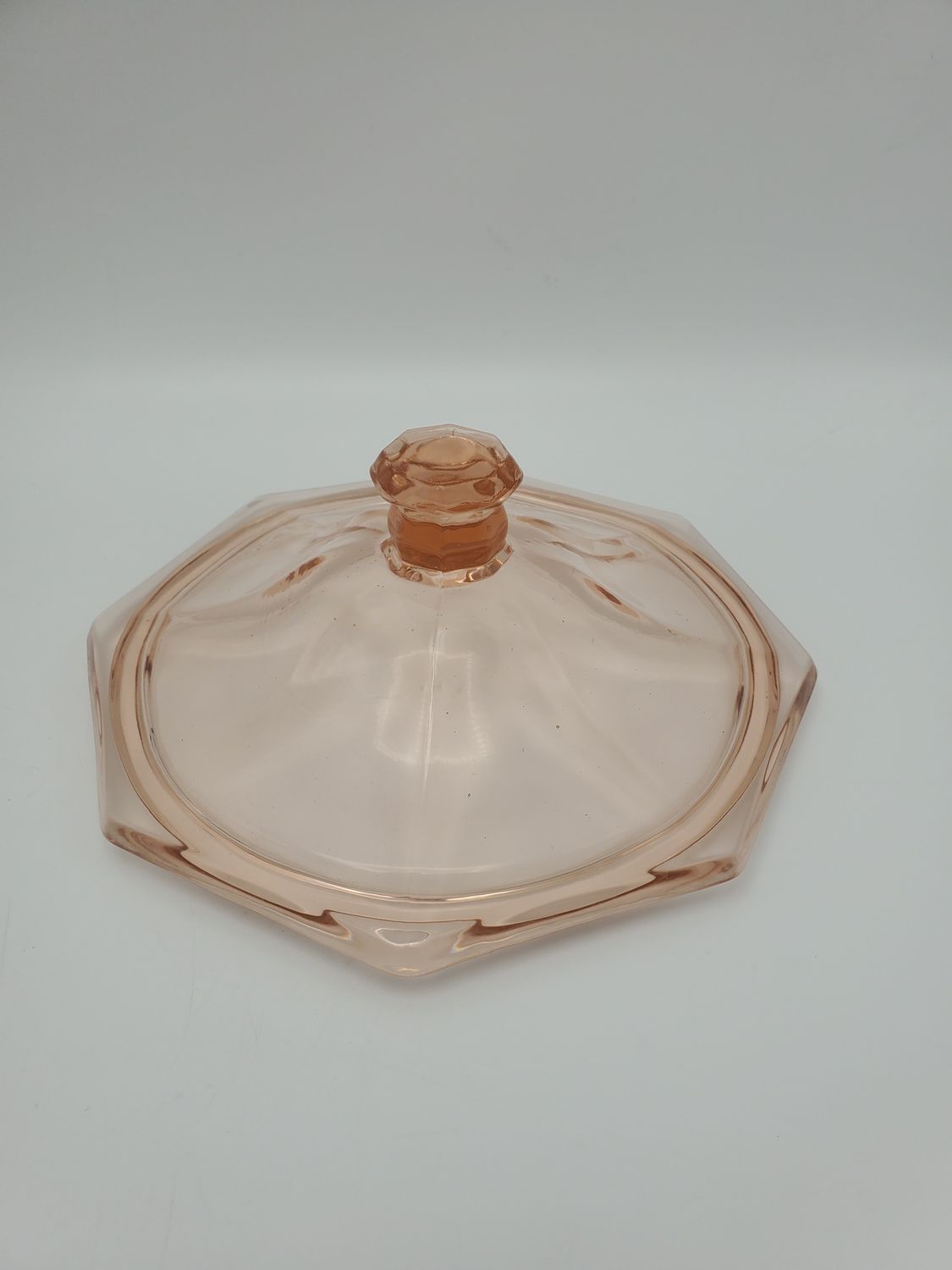 Vintage Pink Depression Glass Octagonal Lid