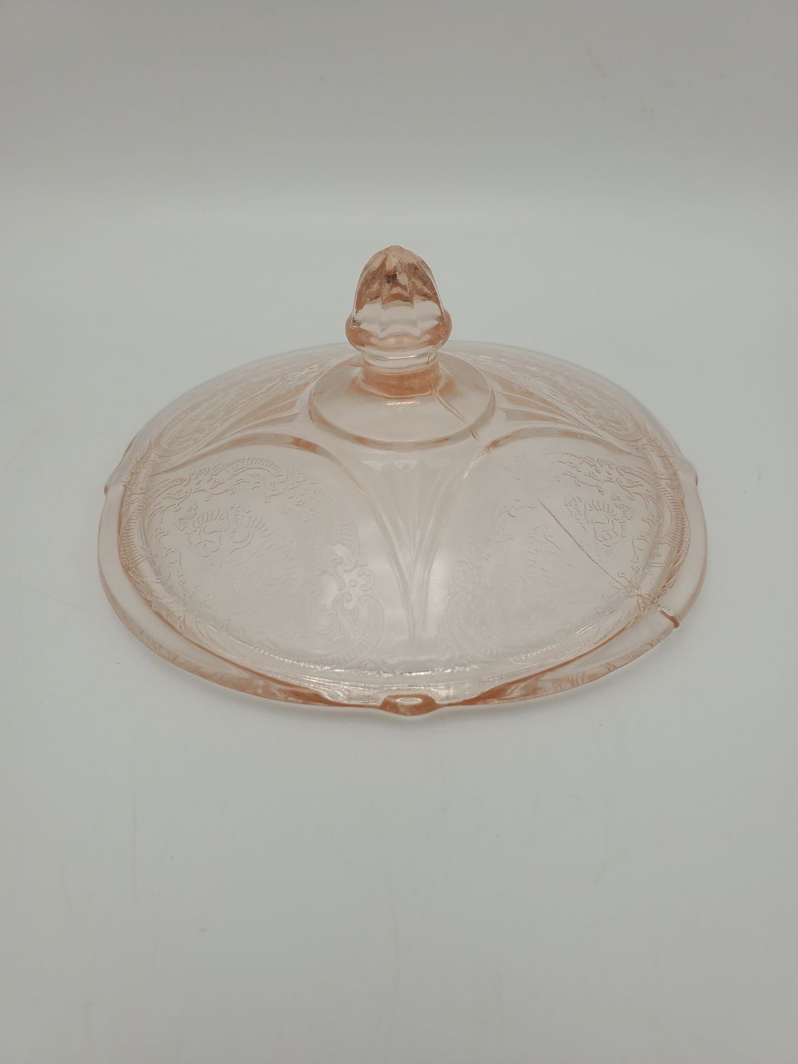 Pink Hazel Atlas Glass Candy Dish Lid
