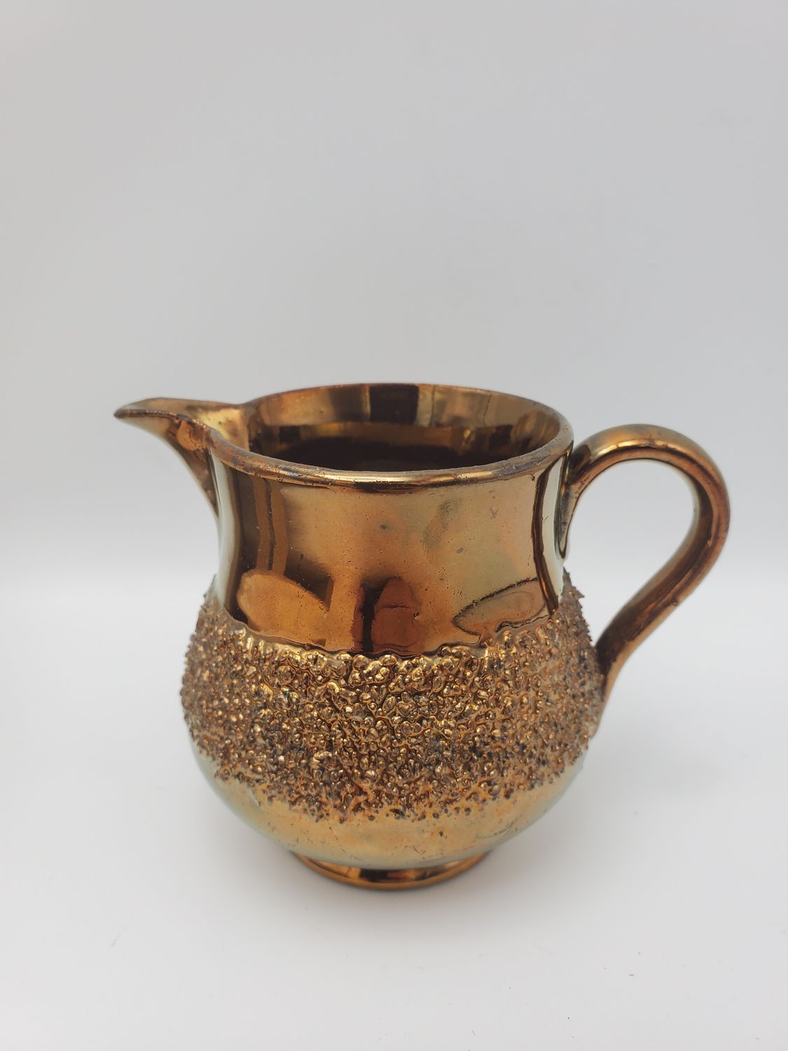 Copper lustre antique sand band creamer