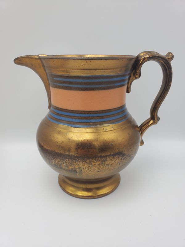 Copper Antique Victorian Lustre Salmon Pitcher