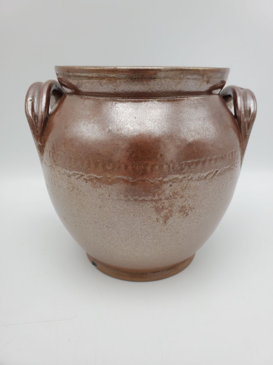 Glazed lidless stoneware pot 5.5