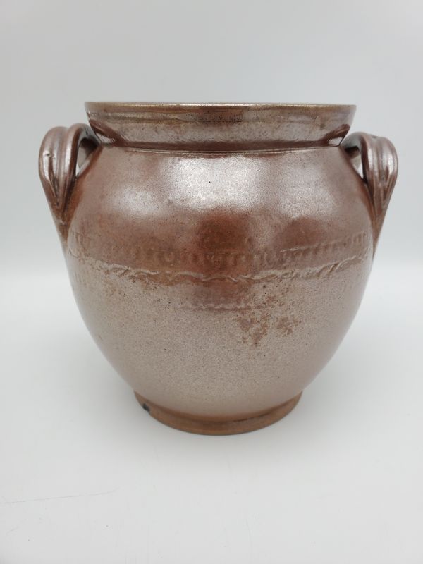 Glazed lidless stoneware pot 5.5