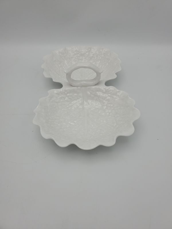 Spode Bone China Vintage Cabbage Leaf Divided Dish