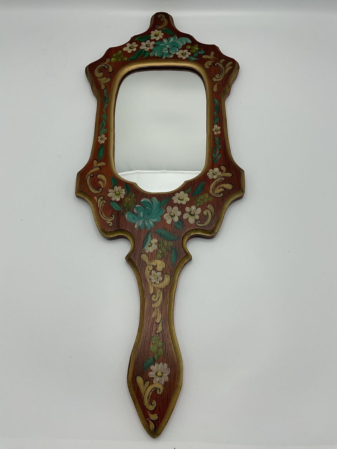 Rosemaling Hand-painted handheld mirror