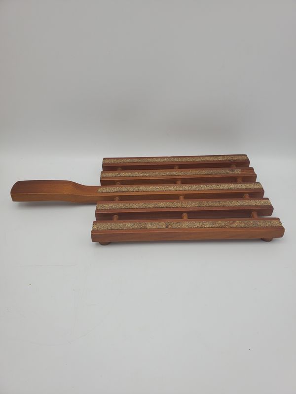 Wood &amp; cork handled trivet
