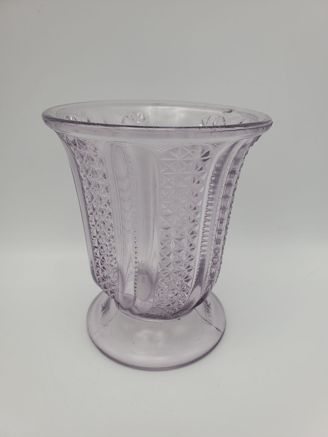 Antique EAPG Feather Purple Glass Spoon Holder