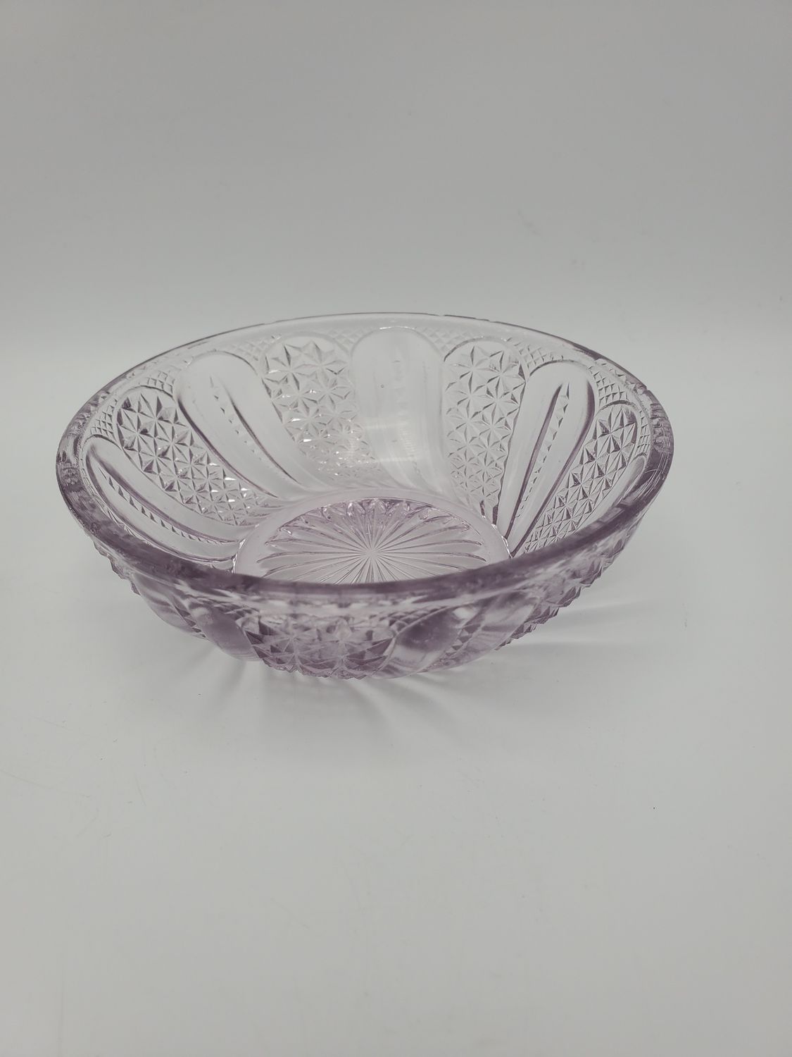 2 Antiq Feather EAPG Purple Small Bowl