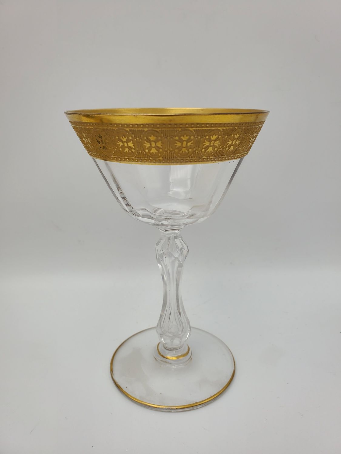 12 Gold Faceted Stem Cordial Coupe
