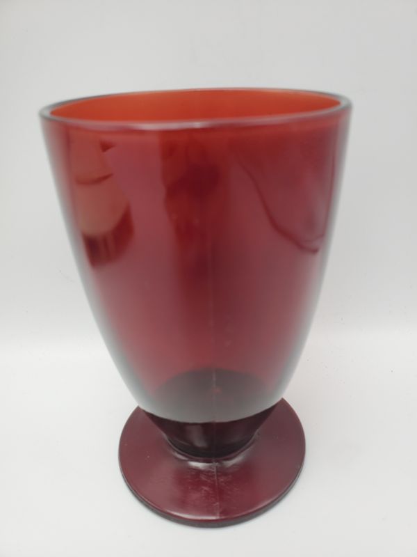 Vintage Ruby Red Footed Tumbler / Small Goblet