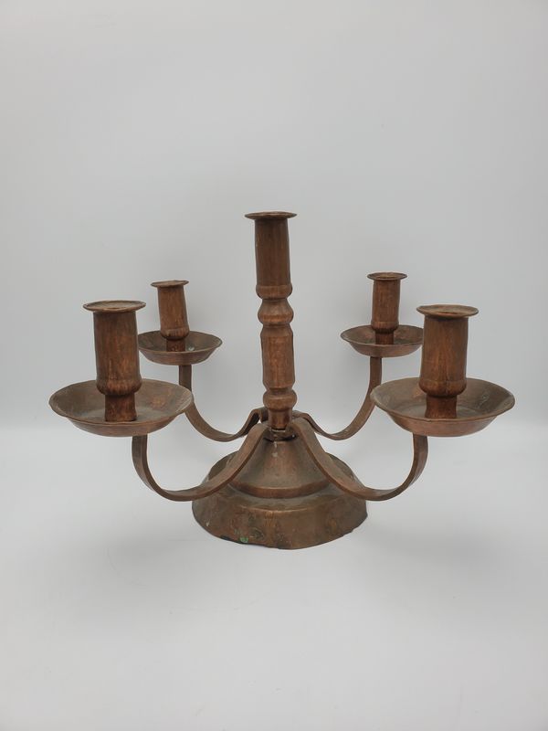 Hand Hammered Vintage Copper Candelabra