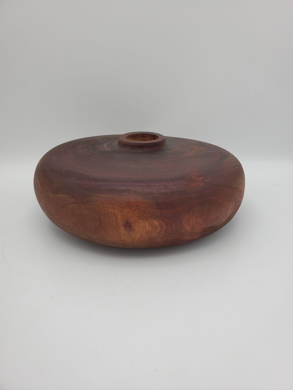 Ceramic &amp; Wood Composite Low Bowl Vase