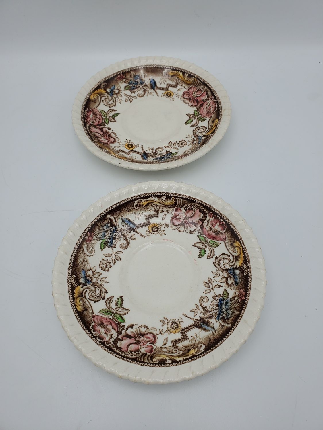 2 Antiq Johnson Bros Devonshire Saucers