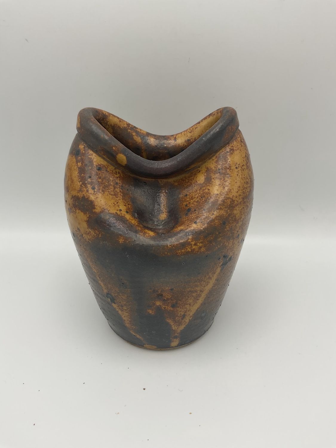 Kelly McCarty 2-Toned Brown Smoosh Vase