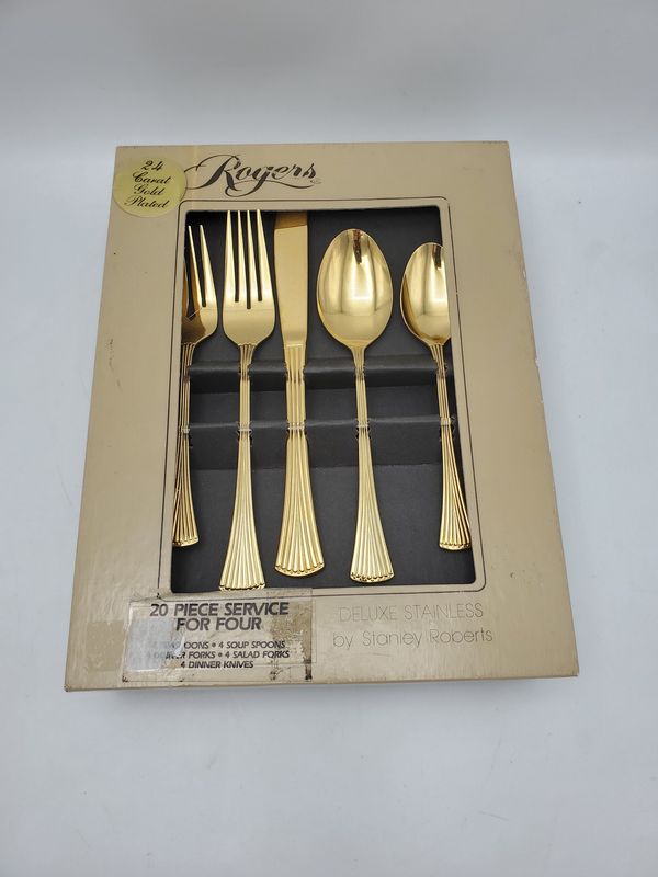 Vintage 24K Gold-Plated Flatware Set