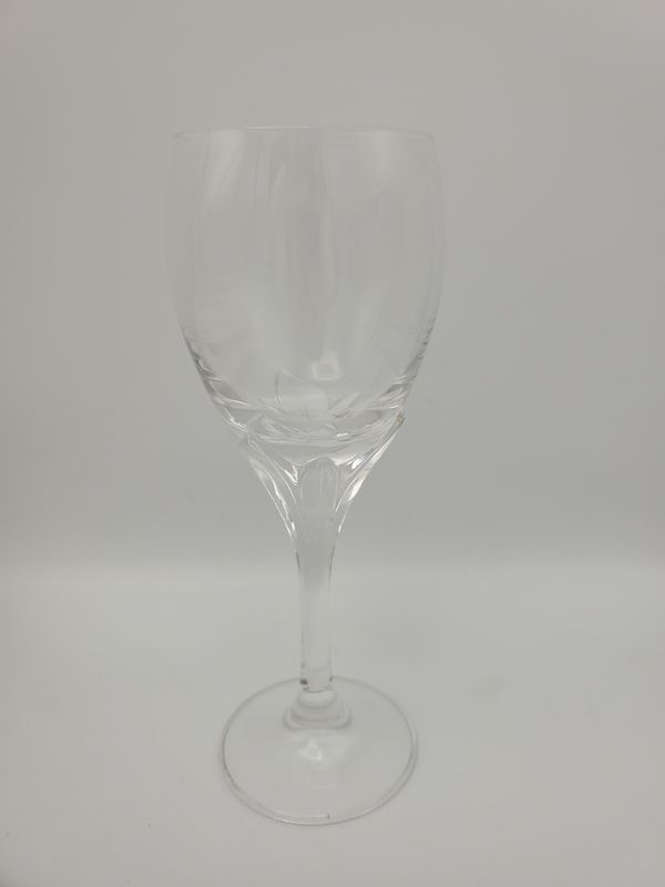 Swirled-Bowl Vintage Crystal White Wine Glasses