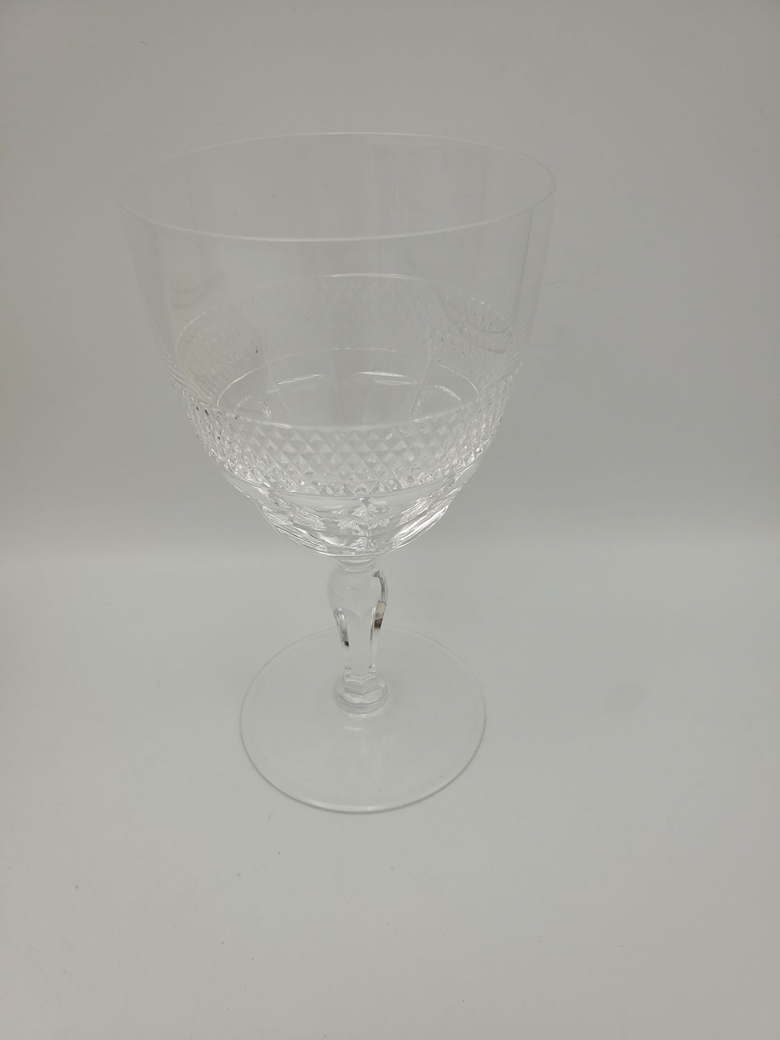 5 Diamond Cut Vintage Crystal Wine Glass