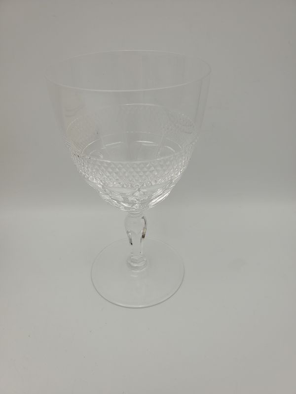 5 Diamond Cut Vintage Crystal Wine Glass