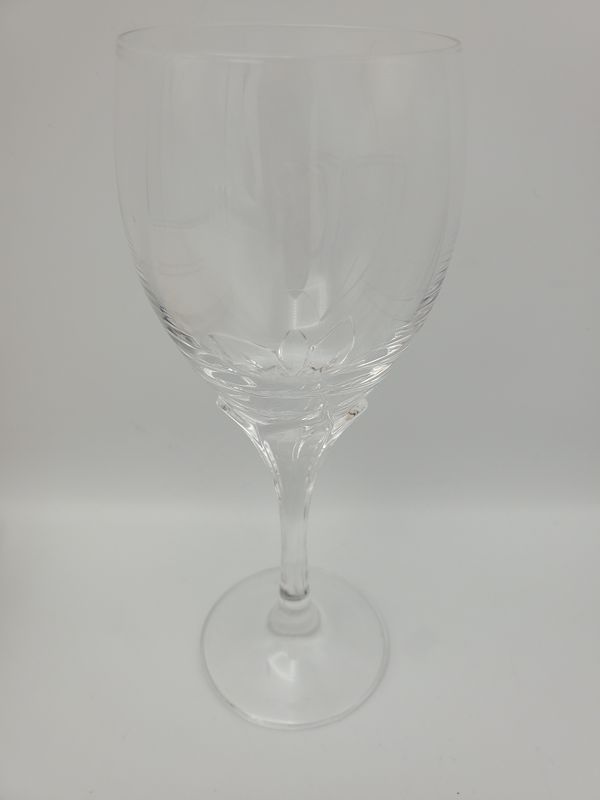 Swirled-Bowl Vintage Crystal Red Wine Glass