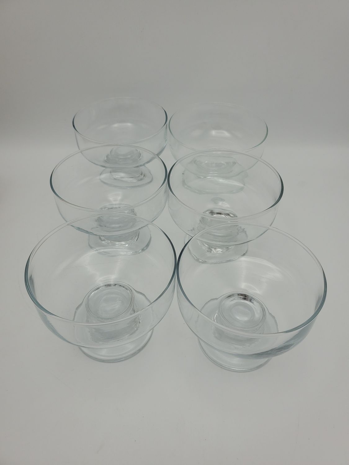 6 Vintage Clear Glass Sherbet Dish