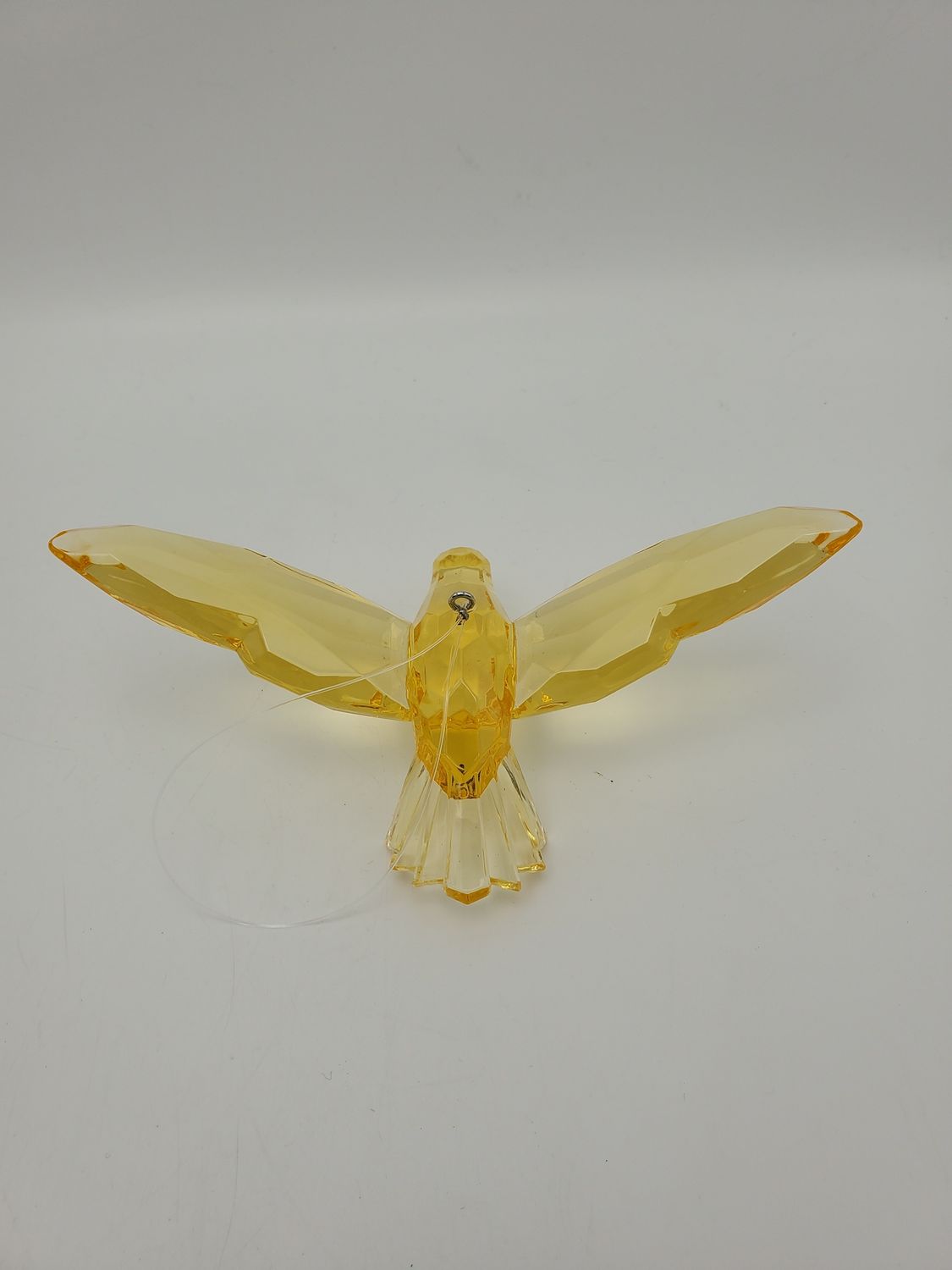 Vintage Yellow Plastic Hummingbird Ornament