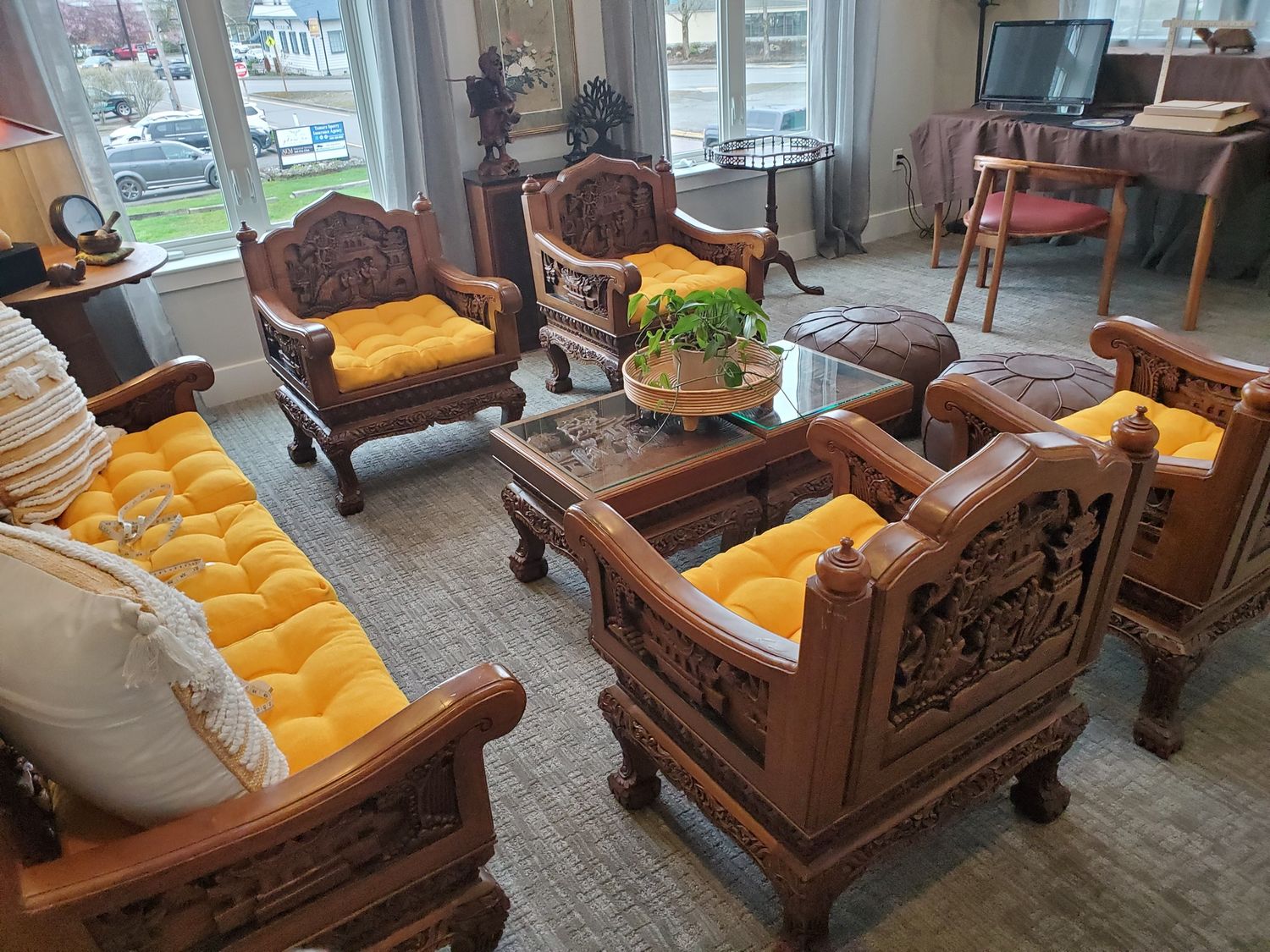 Ornate hand carved furniture set