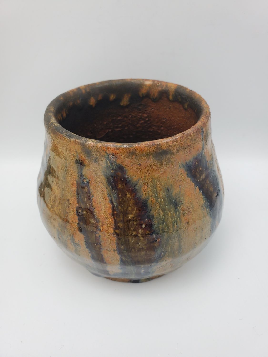 Berge Signed Wood-Fired Pottery Vase