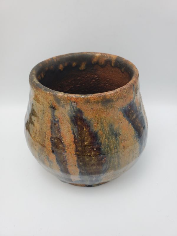 Berge Signed Wood-Fired Pottery Vase