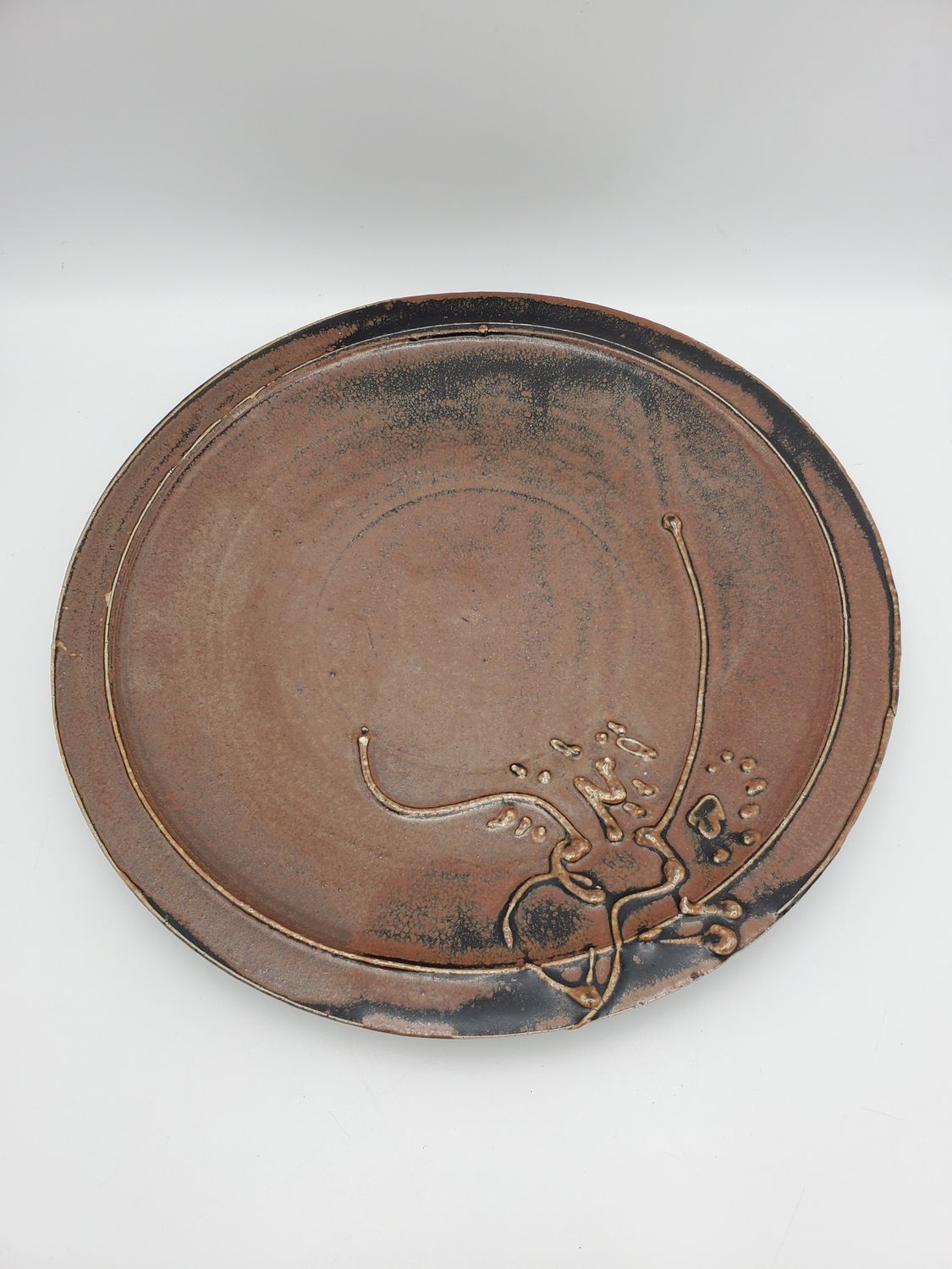 Abstract Motif Signed 13&quot; Round Plate
