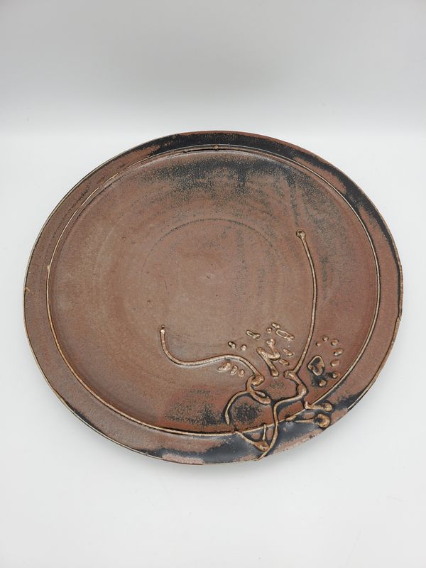 Abstract Motif Signed 13&quot; Round Plate