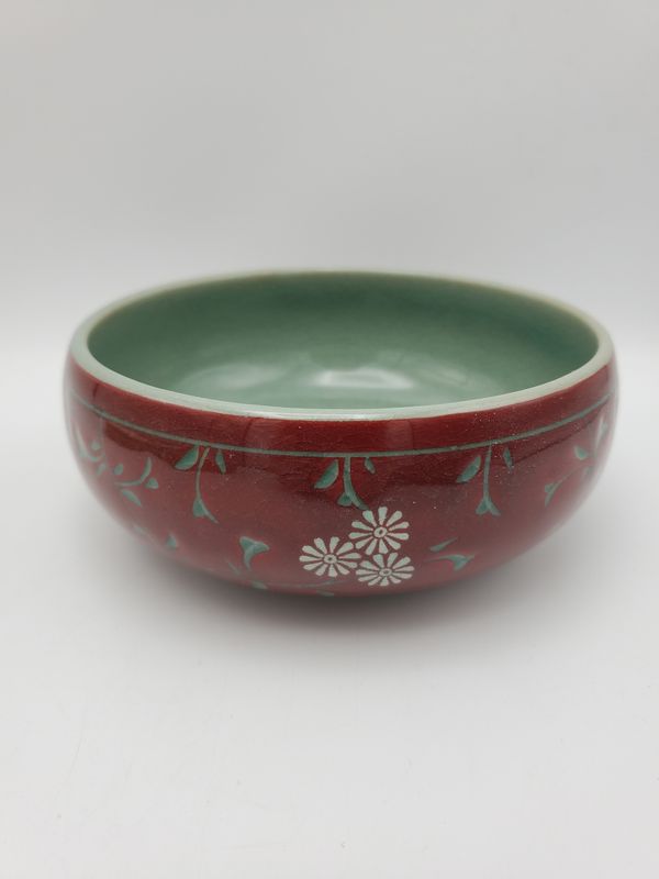 Vintage Korean-Style Red Bowl